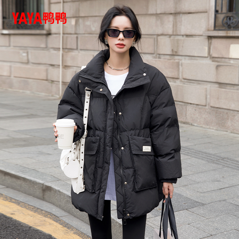 鸭鸭官方正品羽绒服女2024年新品时尚百搭加厚鸭绒小个子保暖外套