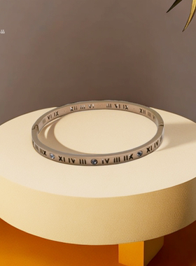 手镯罗马数字不掉色小众设计