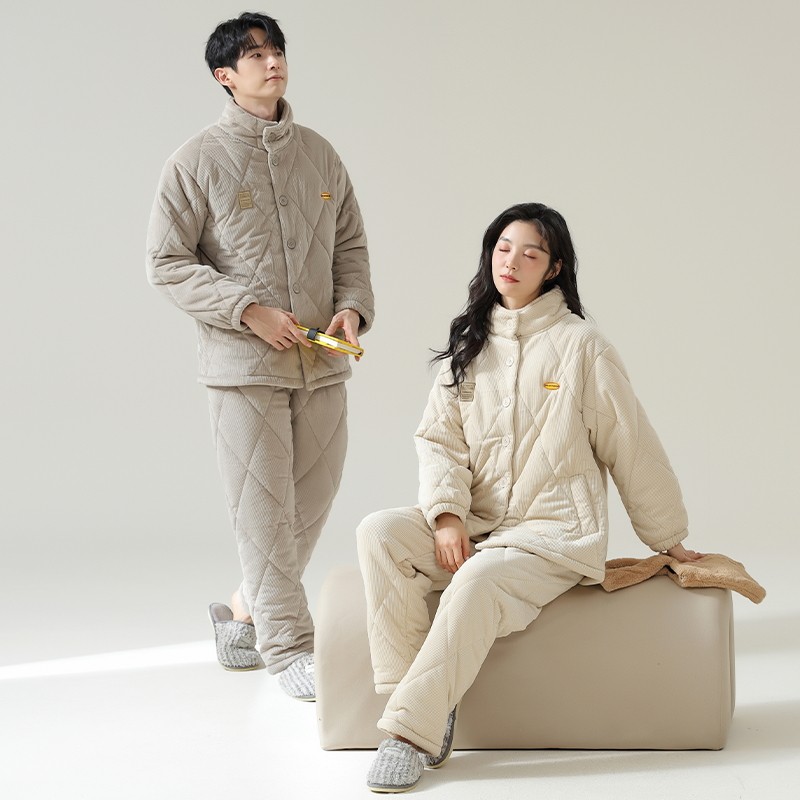 芬腾可安情侣睡衣女士秋冬季珊瑚绒加绒加厚套装三层夹棉法兰绒男,淘宝优惠券,粉丝福利购,淘宝优惠卷