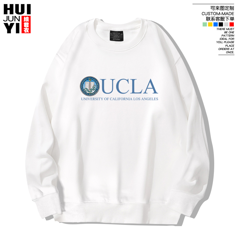 UCLA加利福尼亚大学洛杉矶分校毕业圆领卫衣学生上衣服外套长袖-图0