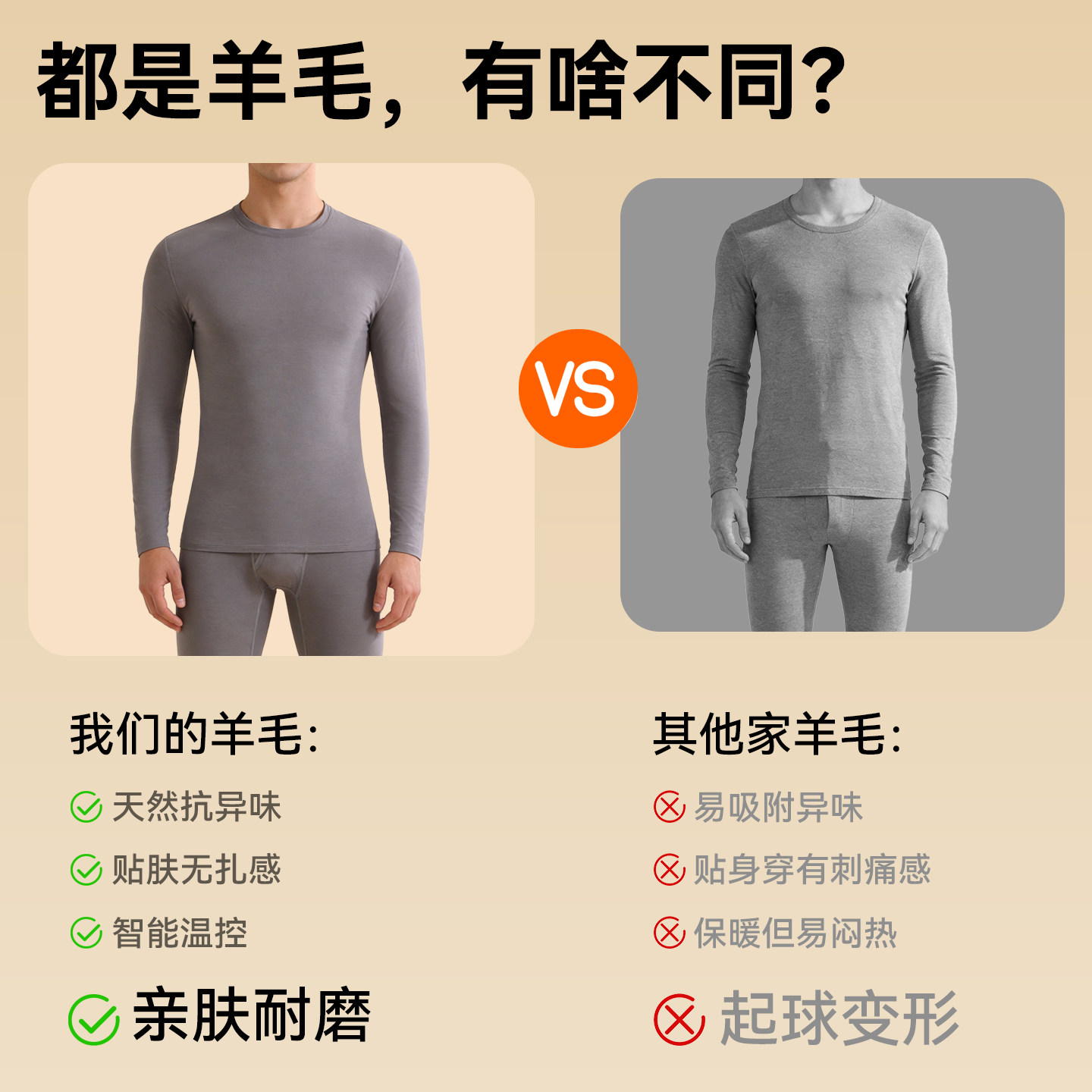 灰壳男士户外速干保暖内衣美利奴羊毛运动套装美丽诺秋冬秋衣秋裤,淘宝优惠券,粉丝福利购,淘宝优惠卷