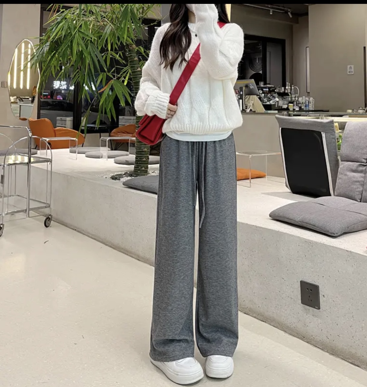 秋冬加厚糯米裤女生长裤保暖日系