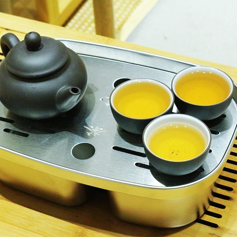 简约不锈钢茶盘托盘功夫茶具套装家用户外小茶台长方形收纳储水,淘宝优惠券,粉丝福利购,淘宝优惠卷
