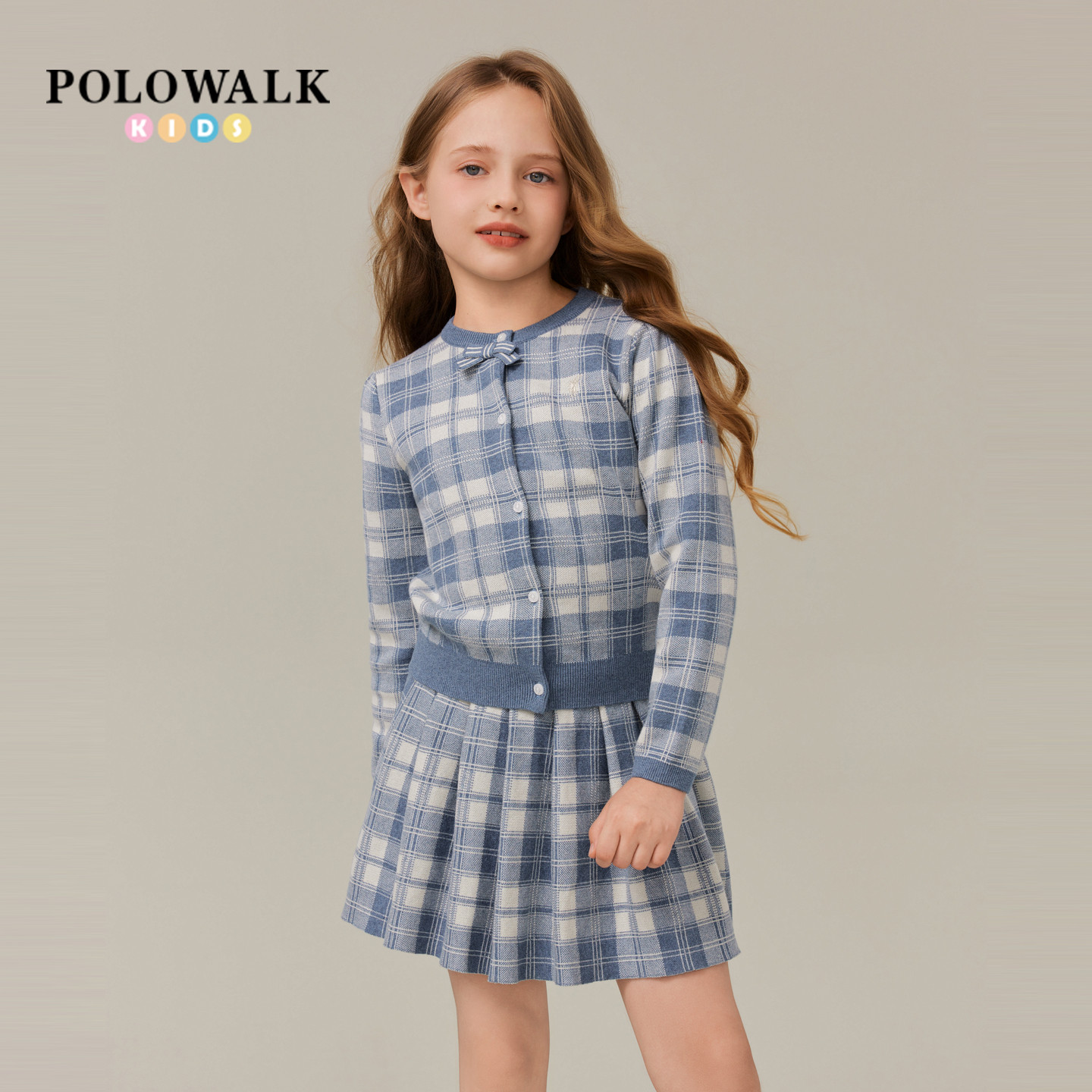 【纯棉】POLOWALK童装女童长袖套装2025秋季新品甜美风套装裙大童,淘宝优惠券,粉丝福利购,淘宝优惠卷