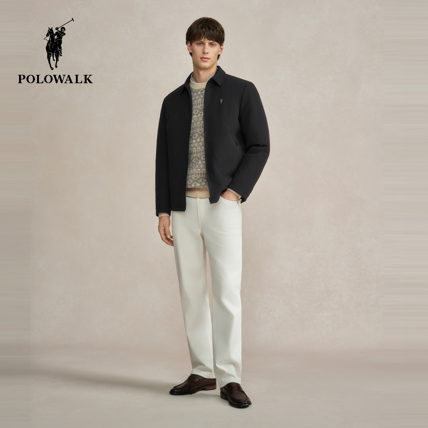 POLOWALK男式羽绒服2025冬季新品90鸭绒简约百搭翻领行政保暖外套 - 图3