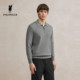 POLOWALK men's knitted sweater 2025 autumn new versatile half-zip lapel pullover top bottoming shirt for men
