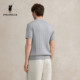 POLOWALK men's short-sleeved sweater 2025 autumn new cable tie lapel slim pullover top versatile for men