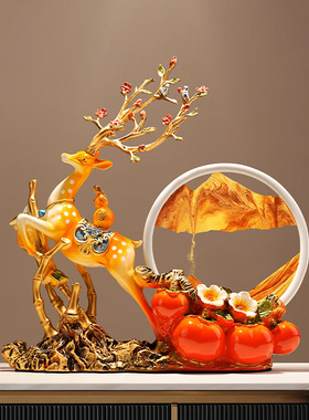 贝汉美新中式竹节鹿托树脂摆件乔迁之喜新居礼品搬家暖居实用礼物