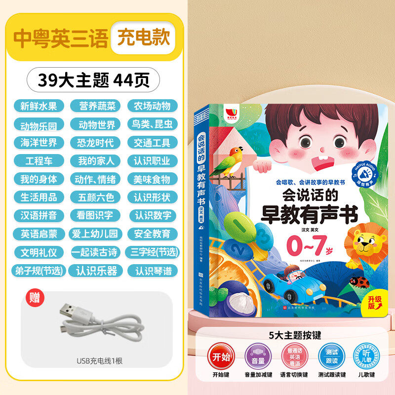 会说话的早教有声书三语言启蒙认知儿童点读发声学习机0-7岁玩具3,淘宝优惠券,粉丝福利购,淘宝优惠卷