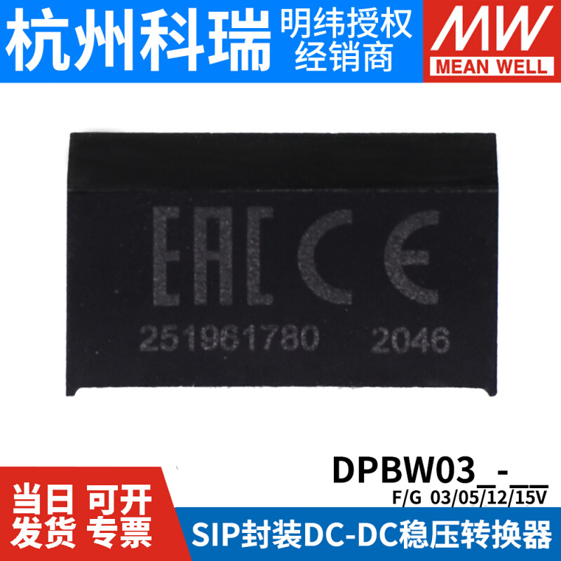 台湾明纬DC-DC模块电源DPBW03G/03F 5V12V15V SIP封装DC-DC稳压05 - 图1