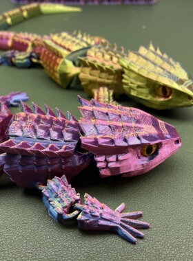3D打印玩具蜥蜴石龙子全身摆件