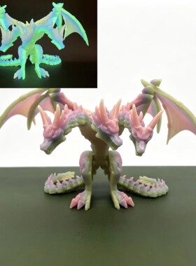 3D打印基多拉三头恐龙摆件