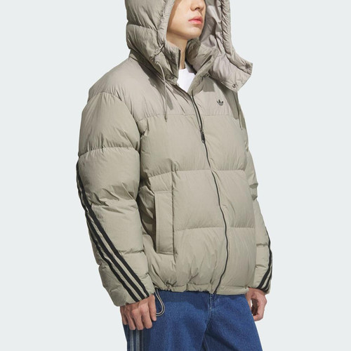 Adidas/阿迪达斯正品三叶草男士休闲运动连帽保暖羽绒服KC2563 - 图0