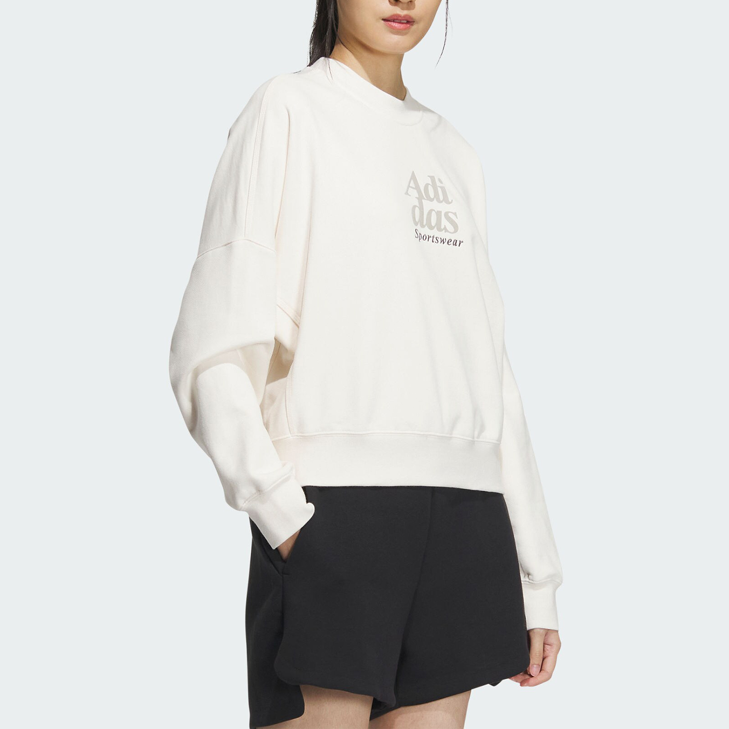 Adidas/阿迪达斯正品新款女士休闲宽松针织圆领卫衣IM8852 - 图0