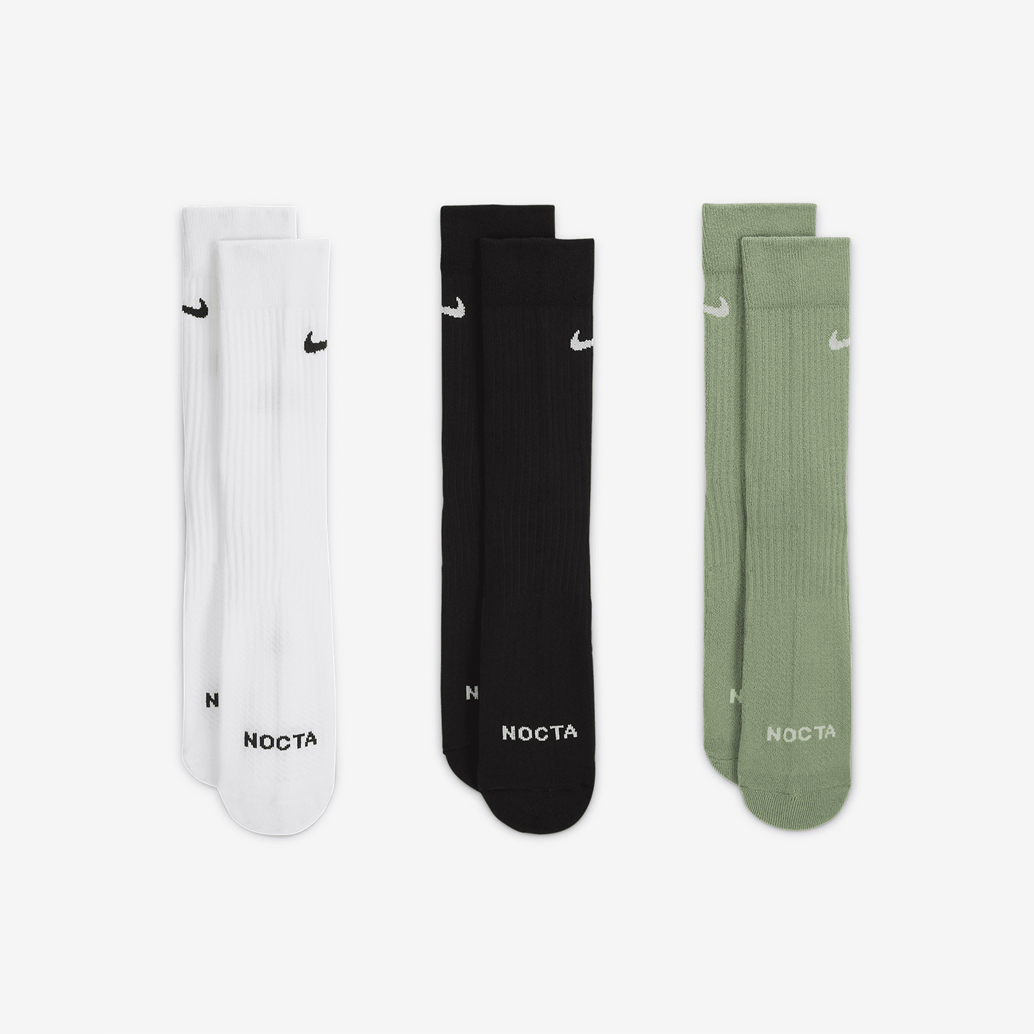 Nike/耐克正品轻盈休闲男女柔软透气中筒运动袜三双装DD9240-911 - 图0