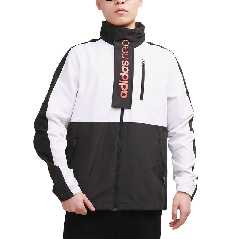 Adidas/阿迪达斯正品neo新款男子运动服休闲防风撞色外套 H53022,淘宝优惠券,粉丝福利购,淘宝优惠卷