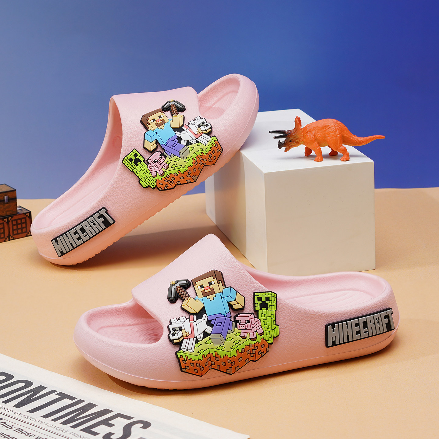 我的世界儿童拖鞋男童室内防滑软底凉拖宝宝小孩家居洗澡大童卡通,淘宝优惠券,粉丝福利购,淘宝优惠卷