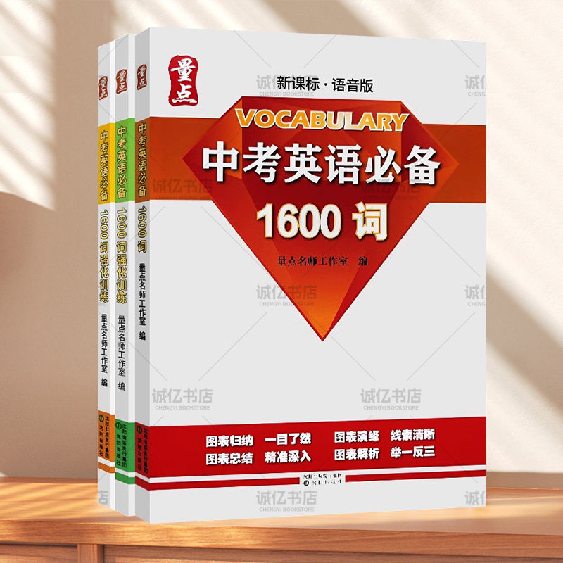 量点中考英语1600词+必刷题+强化训练量点初中通用英语语法训练中考必备1600词七八九年级中考英语词汇单词大全初中英语语法词汇书