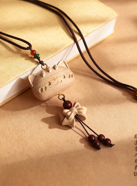 送女友生日女儿长款招财猫毛衣链