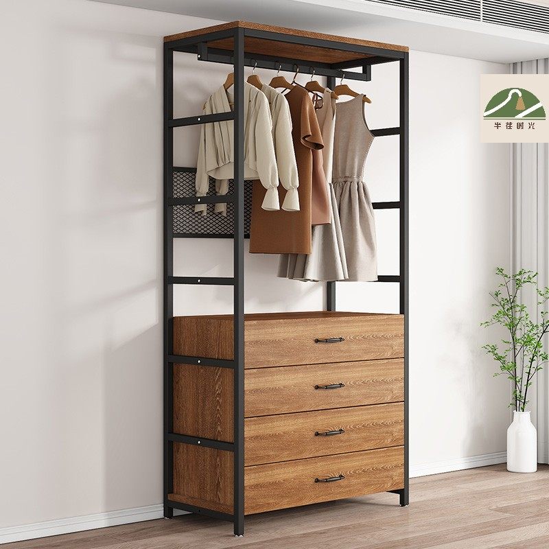开放式金属衣柜卧室落地挂衣架步入式收纳架铁艺洞洞板衣帽间架子,淘宝优惠券,粉丝福利购,淘宝优惠卷