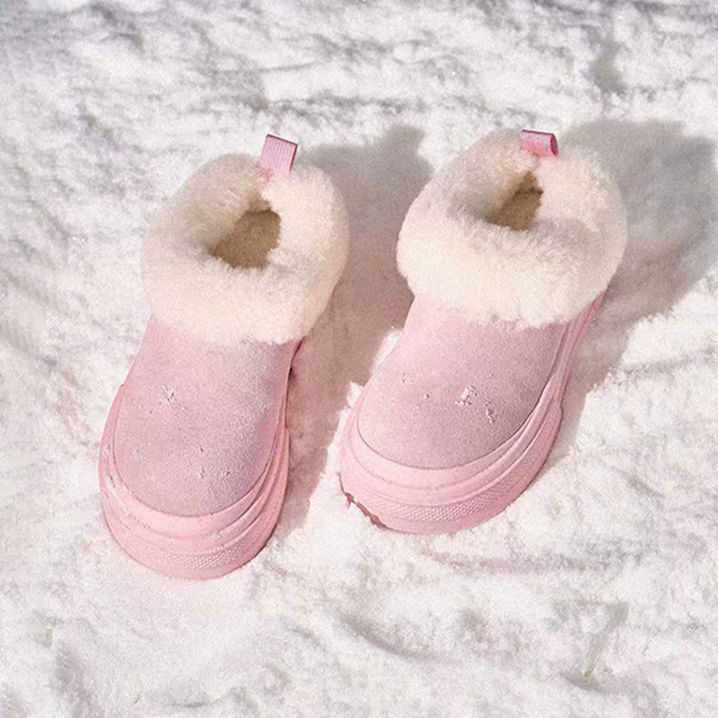 Wander around冬季新款厚底增高6cm雪地靴防水保暖短筒靴 - 图2