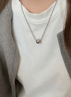 Personality Design Silver Color Stainless Steel Beaded Ball