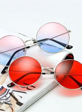 Fashion Retro Round Hippie Sunglasses  for Women Men Trendy