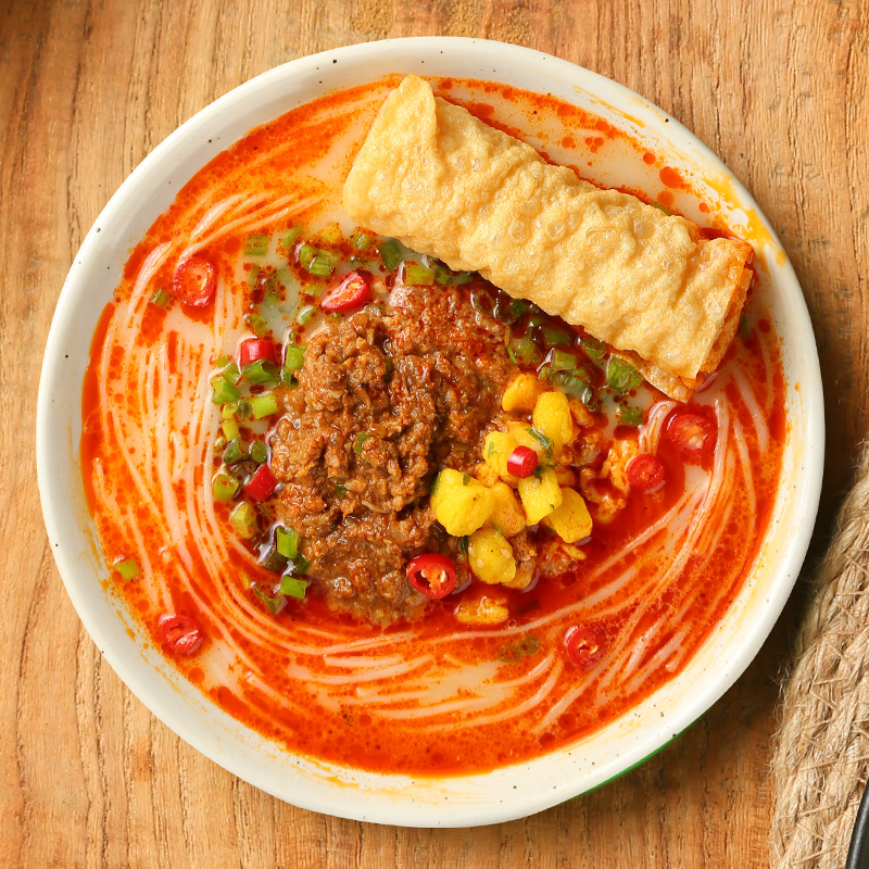 重庆酸辣粉肥汁米线桶装免煮冲泡香菜丸子火锅宽粉宿舍夜宵一整箱 - 图2