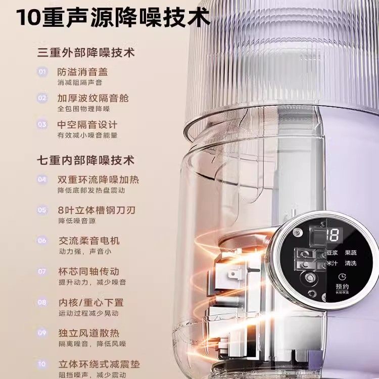 大宇0涂层破壁机豆浆机家用静音无渣全自动小型豆浆机新款低噪音