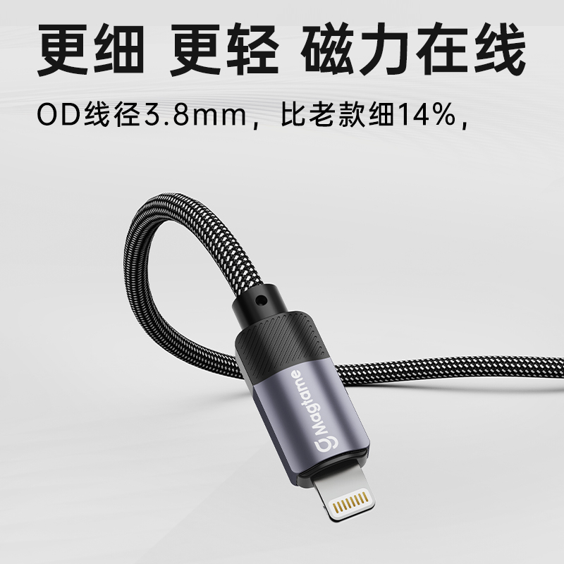 Magtame磁吸数据线易收纳不缠绕编织线手机平板pd240w100w快充数据线适用华为苹果MacBook安卓usb-c接口iPad - 图0