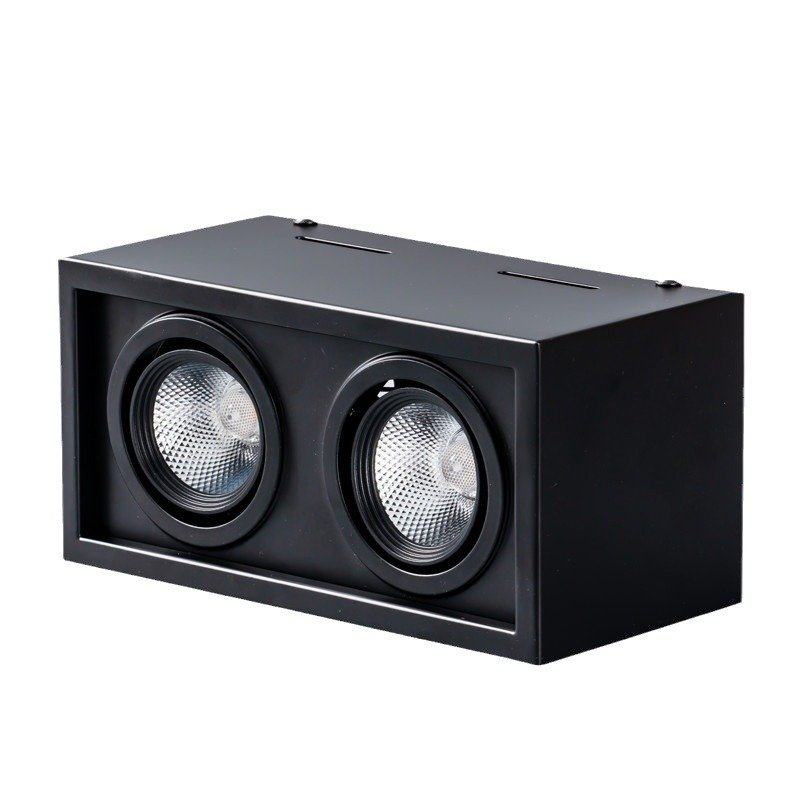 斗胆灯明装射灯双头led无主灯天花灯方形射灯店铺商用客厅免开孔,淘宝优惠券,粉丝福利购,淘宝优惠卷