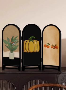 中古风桌面装饰画创意屏风摆台