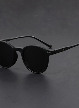 韩版超轻太阳镜圆框防紫外线墨镜复古潮流时尚男女遮阳显瘦百搭