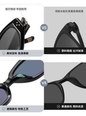 GM墨镜新款透灰色章若楠同款DADA时尚猫眼板材拼料太阳镜男女