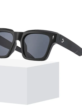 高级感小框墨镜男欧美嘻哈复古眼镜豹纹框可配近视防紫外线UV400