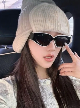 熊猫描边拼色太阳镜简约2025新款欧美时尚百搭墨镜女士太阳眼镜潮