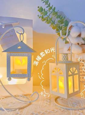 卧室装饰品摆件创意烛台小夜灯高级感床头睡眠灯ins风情人节送闺