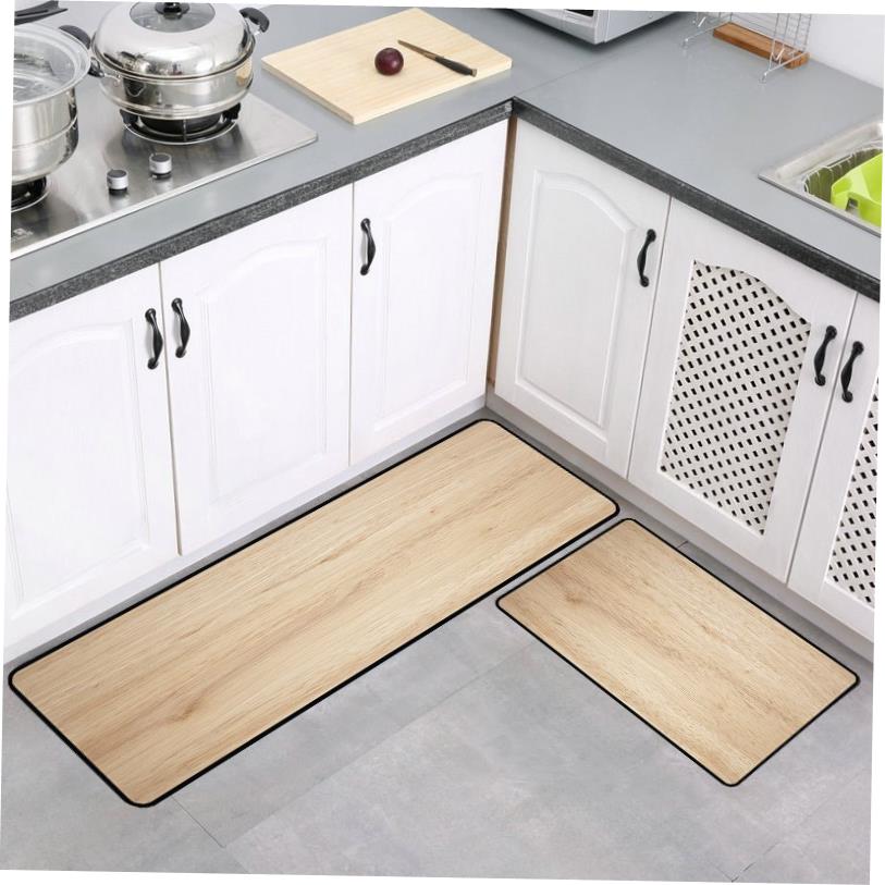 2024 Wood texture kitchen strip mat sitting bedroom carpet - 图1