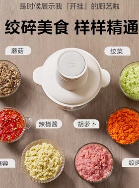 美的绞肉机家用电动小型全自动多功能打馅碎肉绞辅食机料理搅拌机