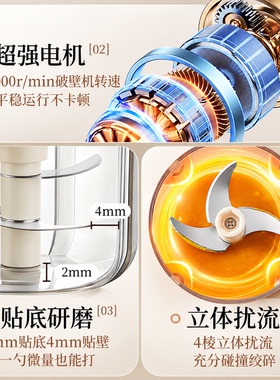 小熊电动蒜泥神器绞肉机蒜蓉搅碎机器捣蒜器家用小型辅食机打蒜器
