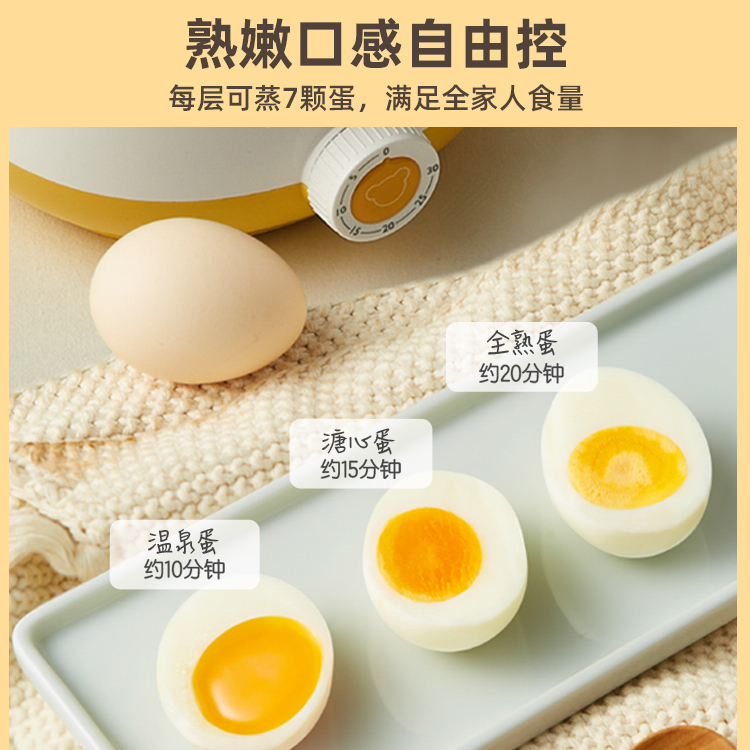 小熊煮蛋器双层蒸蛋器自动断电家用定时小型鸡蛋羹早餐机迷你神器