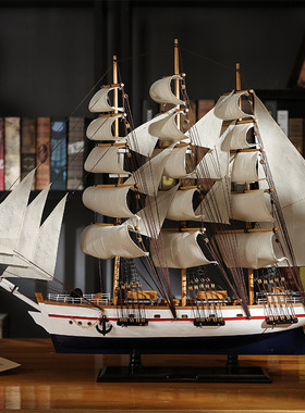 极速实木大号帆船模型工艺品摆y件客厅摆设结婚礼物开业一帆风顺