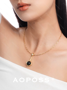 金钥匙项链原创小众黑金个性气质