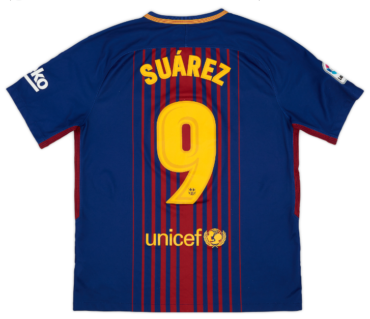 Barcelona Retro 17 18 MESSI SUAREZ NEYMAR JR Soccer Jersey - 图1