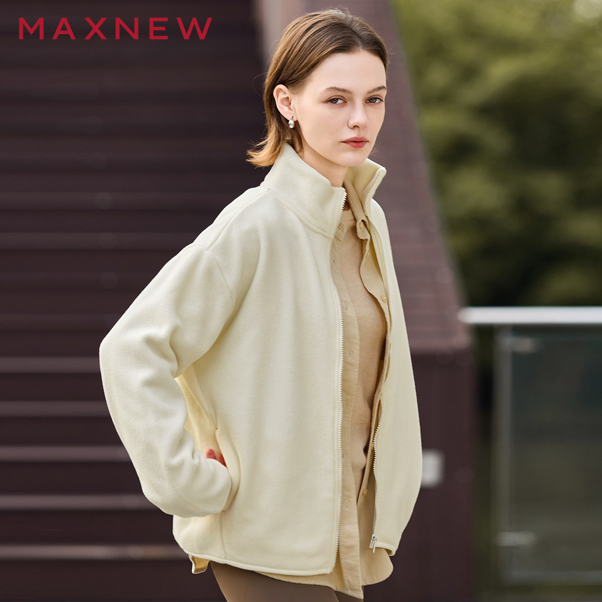 马恩MAXNEW户外抓绒衣外套女经典女式立领摇粒绒保暖冲锋衣内胆 马恩实拍商品图