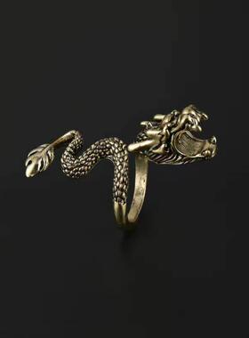 Vintage Punk Style Dragon Scorpion Cigarette Holder Ring for