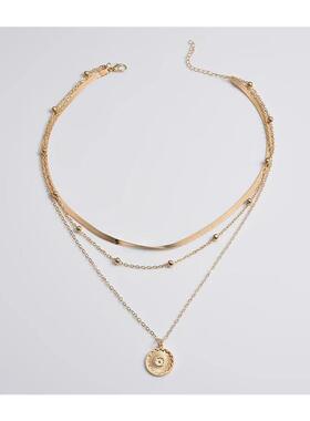 925 Sterling Silver Three-Layer Round Necklace Simple Snake0