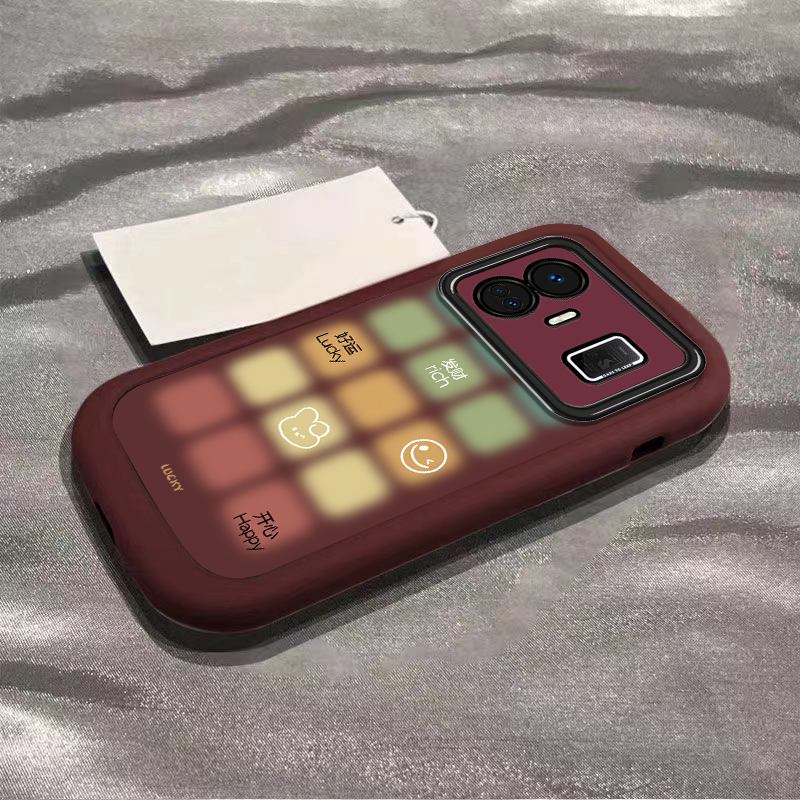 适用真我GTneo5手机壳realmeGTneo3/2新款晕染彩色格子硅胶保护套软壳男个性潮女oppo防摔全包realmeneo5创意 - 图2