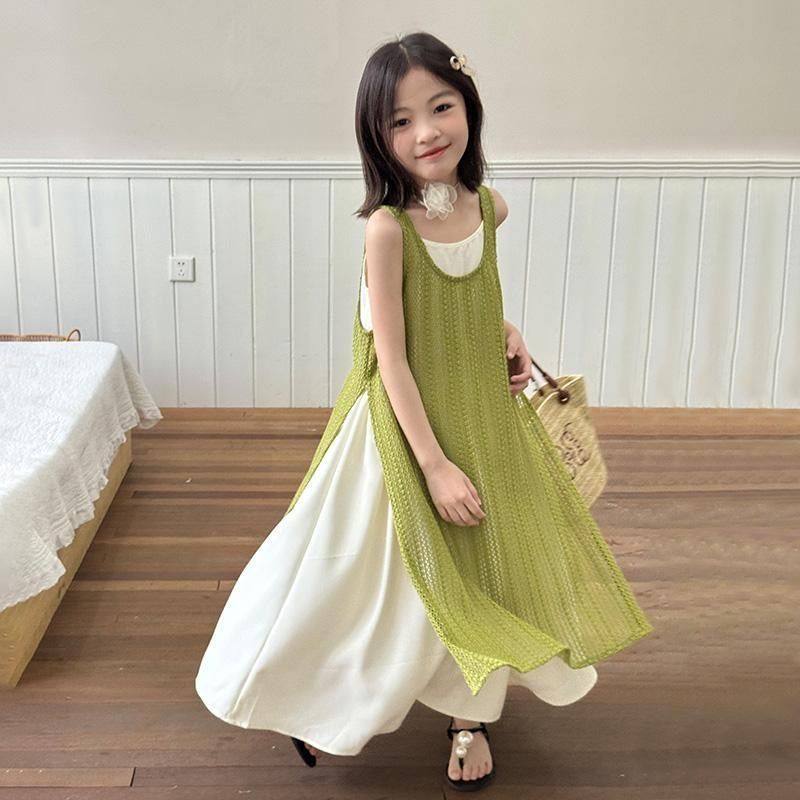 巴拉妮琪女童套装连衣裙2025年新款高级感吊带中大童度假风两件套,淘宝优惠券,粉丝福利购,淘宝优惠卷