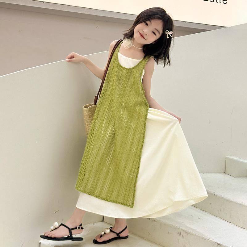 巴拉妮琪女童套装连衣裙2025年新款高级感吊带中大童度假风两件套,淘宝优惠券,粉丝福利购,淘宝优惠卷